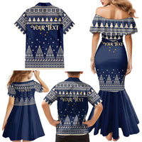 Custom Alaska Christmas Family Matching Mermaid Dress and Hawaiian Shirt Santa Claus With Snowman Reindeer Penguin - Wonder Print Shop