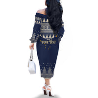 Custom Alaska Christmas Family Matching Off Shoulder Long Sleeve Dress and Hawaiian Shirt Santa Claus With Snowman Reindeer Penguin - Wonder Print Shop