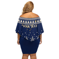 Custom Alaska Christmas Family Matching Off Shoulder Short Dress and Hawaiian Shirt Santa Claus With Snowman Reindeer Penguin - Wonder Print Shop