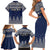 Custom Alaska Christmas Family Matching Short Sleeve Bodycon Dress and Hawaiian Shirt Santa Claus With Snowman Reindeer Penguin - Wonder Print Shop
