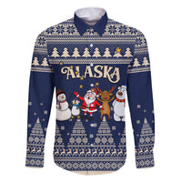 Custom Alaska Christmas Family Matching Tank Maxi Dress and Hawaiian Shirt Santa Claus With Snowman Reindeer Penguin - Wonder Print Shop