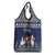 Custom Alaska Christmas Grocery Bag Santa Claus With Snowman Reindeer Penguin