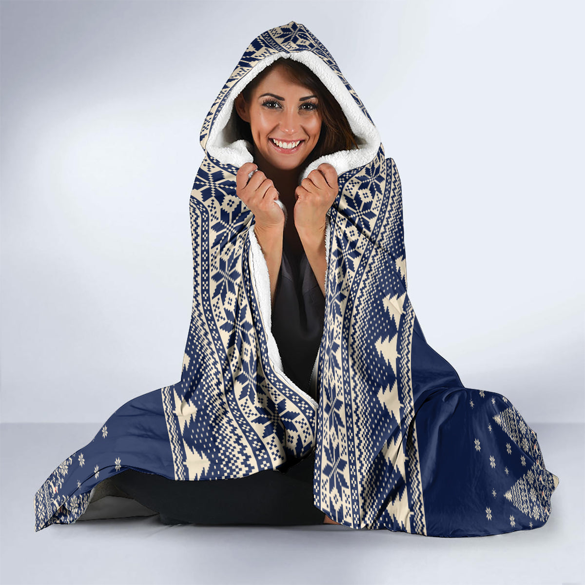 custom-alaska-christmas-hooded-blanket-santa-claus-with-snowman-reindeer-penguin