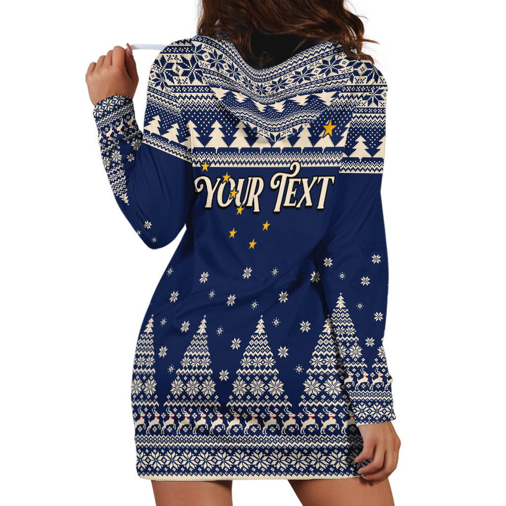 Custom Alaska Christmas Hoodie Dress Santa Claus With Snowman Reindeer Penguin - Wonder Print Shop