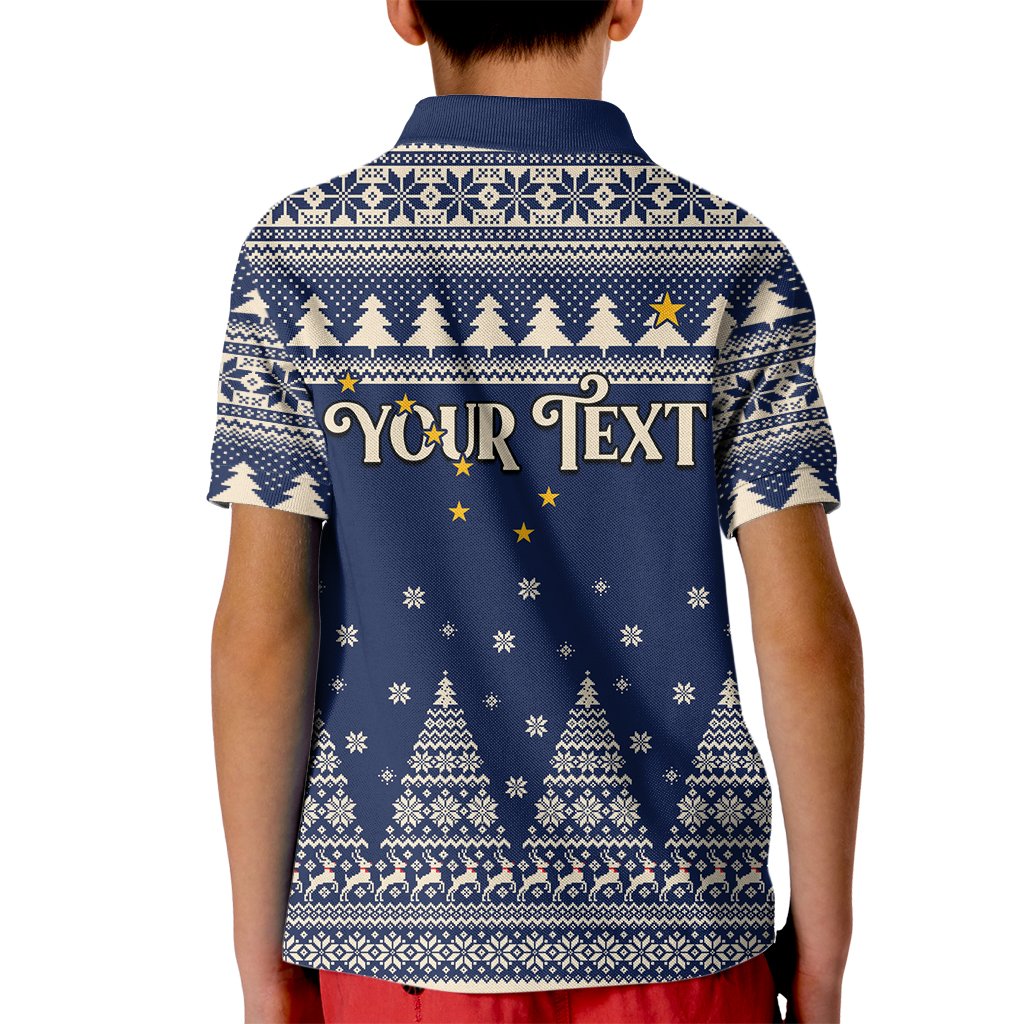 Custom Alaska Christmas Kid Polo Shirt Santa Claus With Snowman Reindeer Penguin - Wonder Print Shop