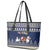 Custom Alaska Christmas Leather Tote Bag Santa Claus With Snowman Reindeer Penguin - Wonder Print Shop
