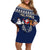 Custom Alaska Christmas Off Shoulder Short Dress Santa Claus With Snowman Reindeer Penguin - Wonder Print Shop