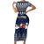 Custom Alaska Christmas Short Sleeve Bodycon Dress Santa Claus With Snowman Reindeer Penguin - Wonder Print Shop