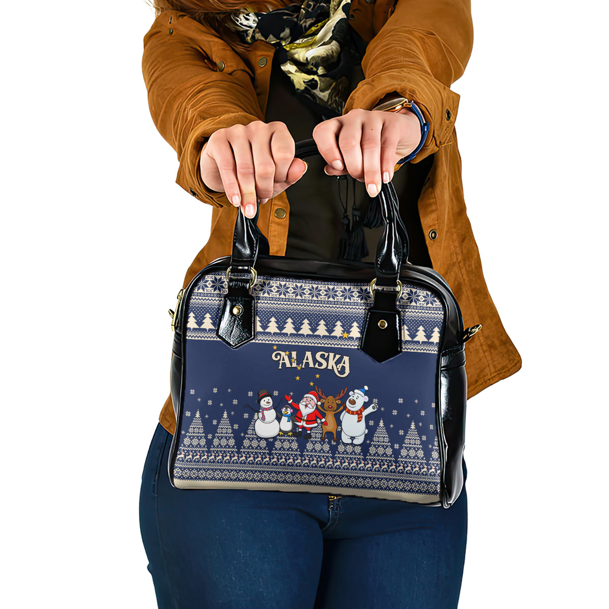 custom-alaska-christmas-shoulder-handbag-santa-claus-with-snowman-reindeer-penguin