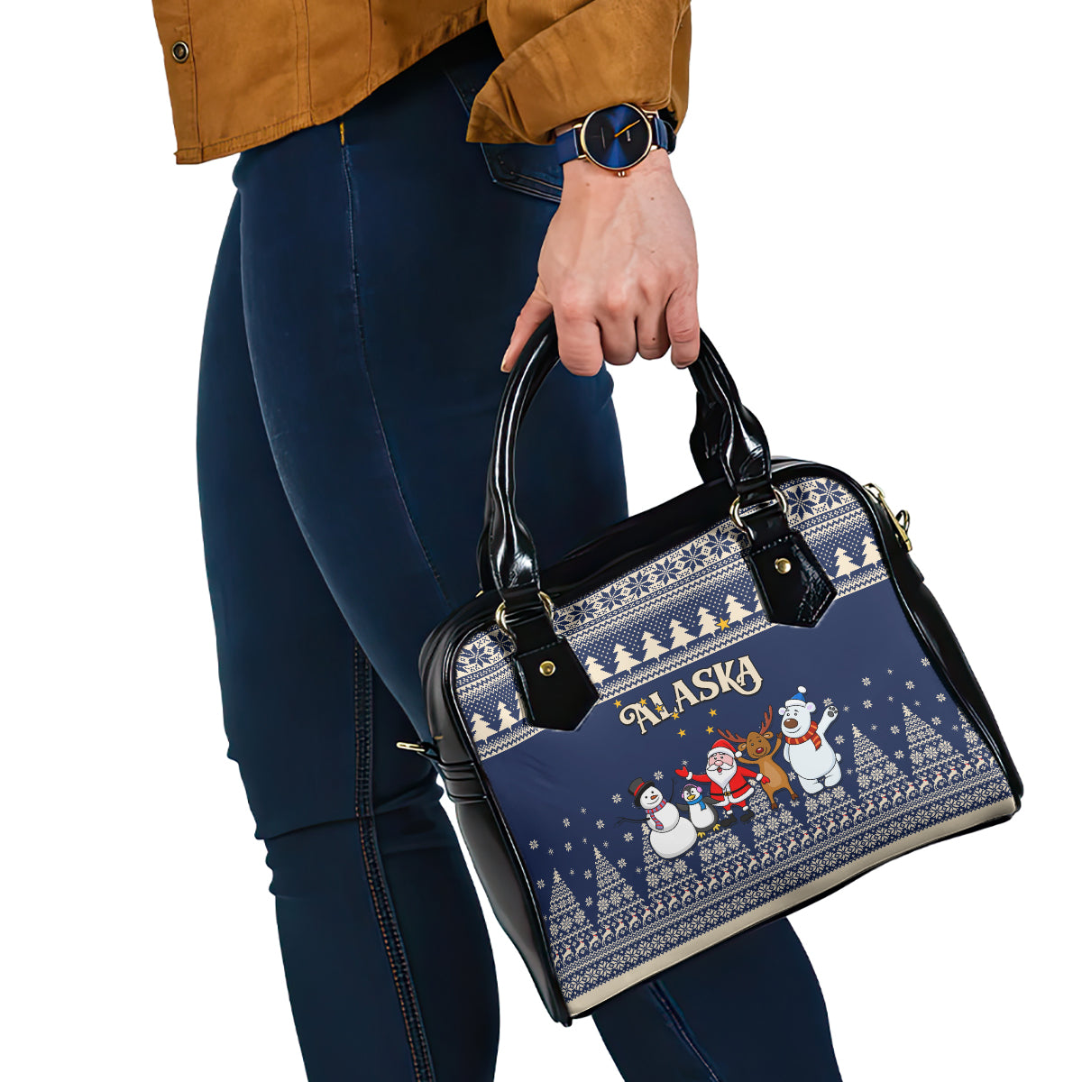 custom-alaska-christmas-shoulder-handbag-santa-claus-with-snowman-reindeer-penguin