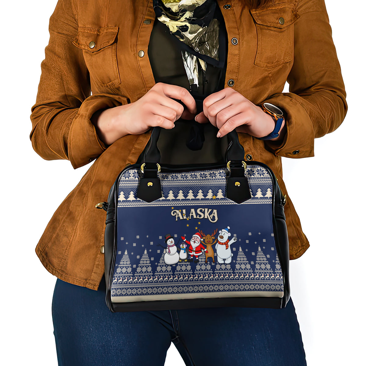 custom-alaska-christmas-shoulder-handbag-santa-claus-with-snowman-reindeer-penguin