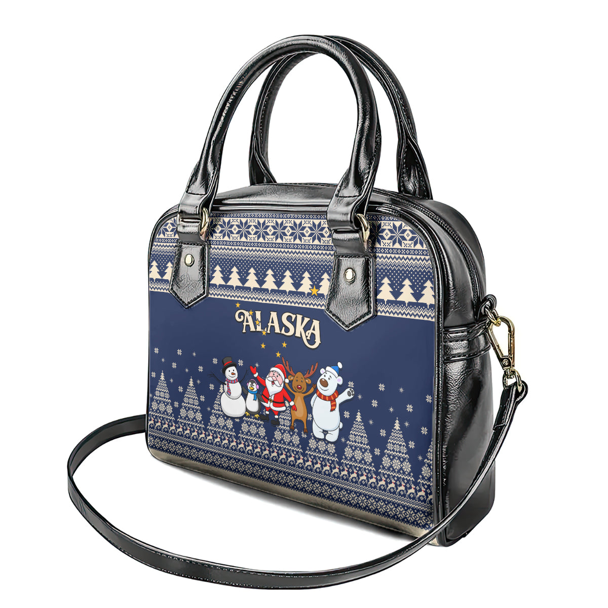 custom-alaska-christmas-shoulder-handbag-santa-claus-with-snowman-reindeer-penguin