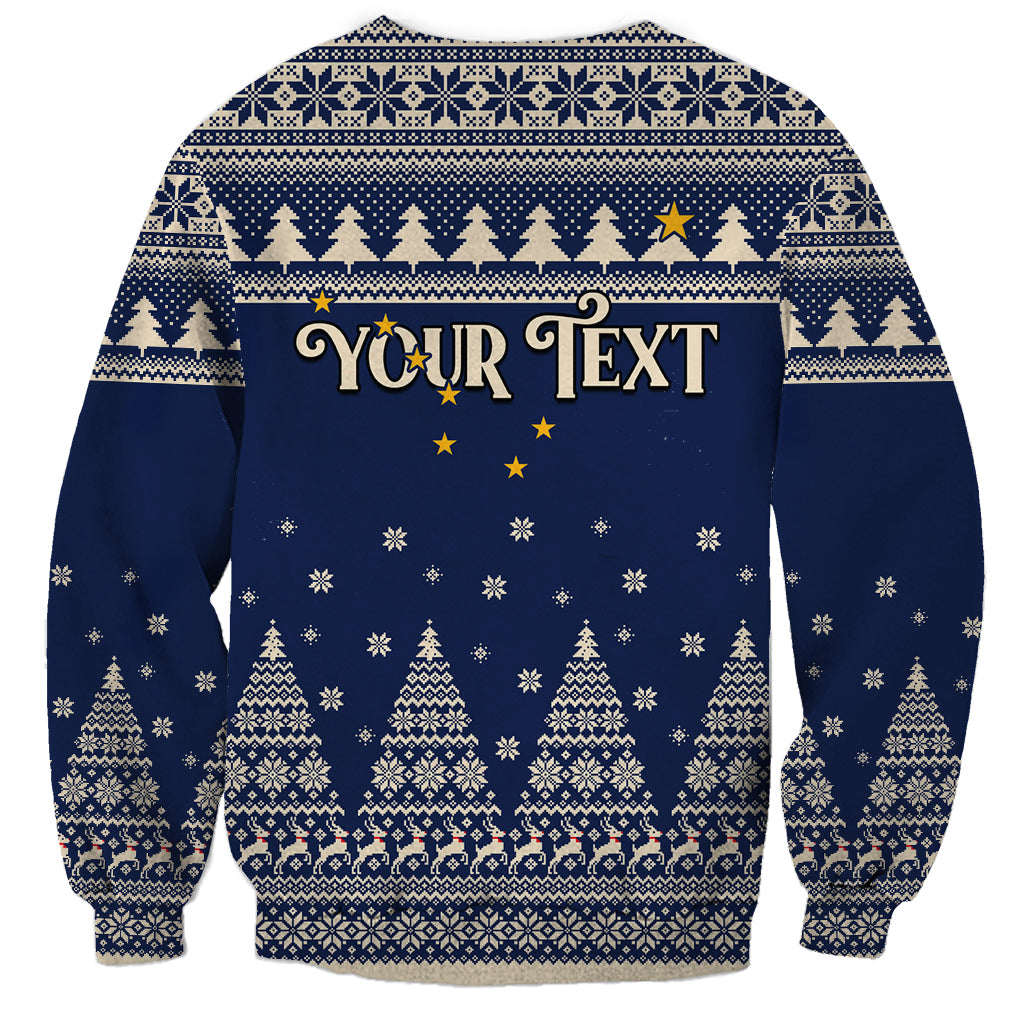 Custom Alaska Christmas Sweatshirt Santa Claus With Snowman Reindeer Penguin - Wonder Print Shop