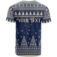 Custom Alaska Christmas T Shirt Santa Claus With Snowman Reindeer Penguin - Wonder Print Shop