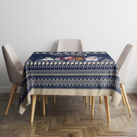 Custom Alaska Christmas Tablecloth Santa Claus With Snowman Reindeer Penguin - Wonder Print Shop