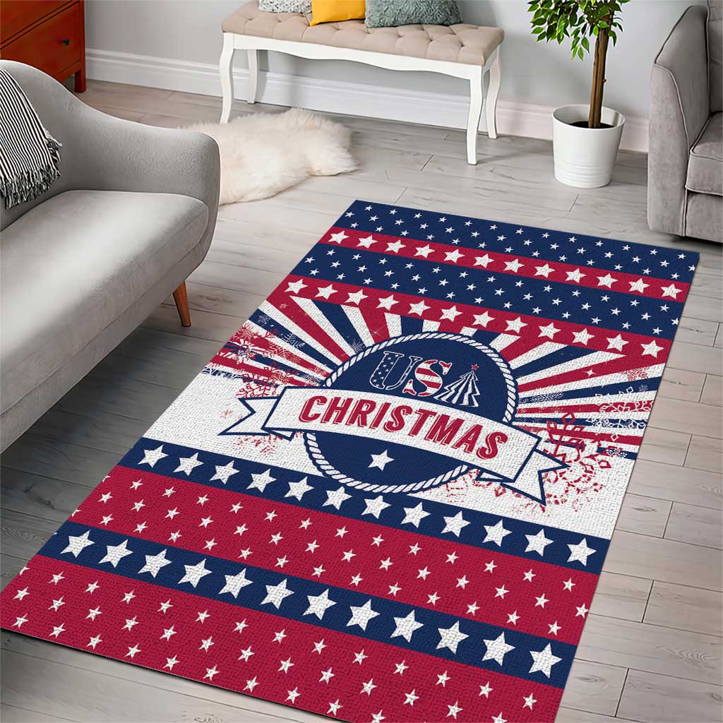 USA Christmas Area Rug The Stars and Stripes Xmas Style - Wonder Print Shop