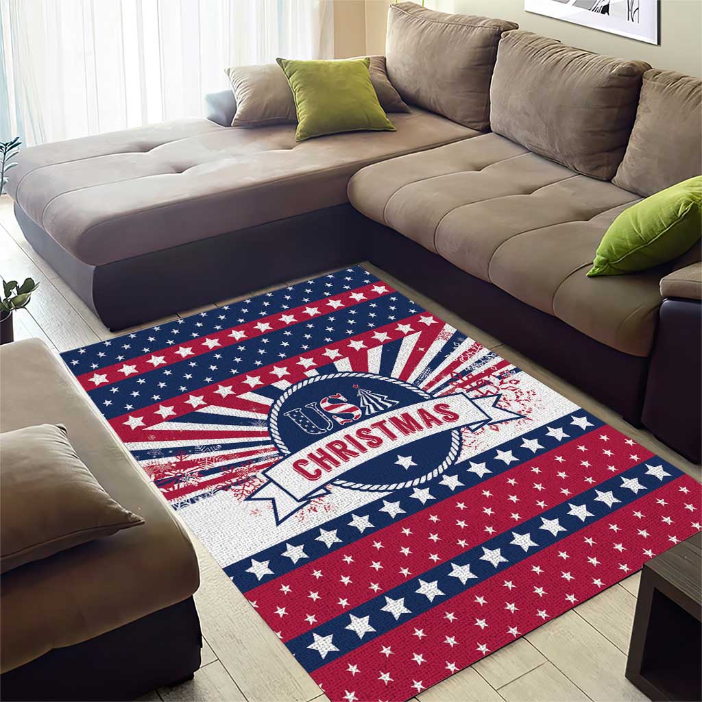 USA Christmas Area Rug The Stars and Stripes Xmas Style - Wonder Print Shop