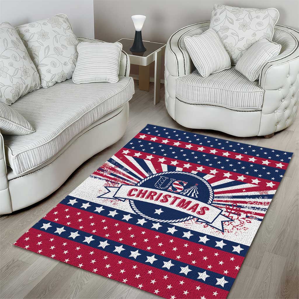 USA Christmas Area Rug The Stars and Stripes Xmas Style - Wonder Print Shop