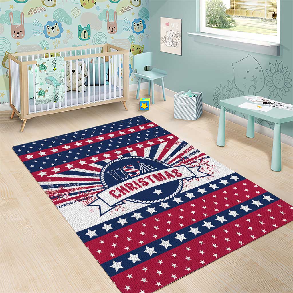 USA Christmas Area Rug The Stars and Stripes Xmas Style - Wonder Print Shop