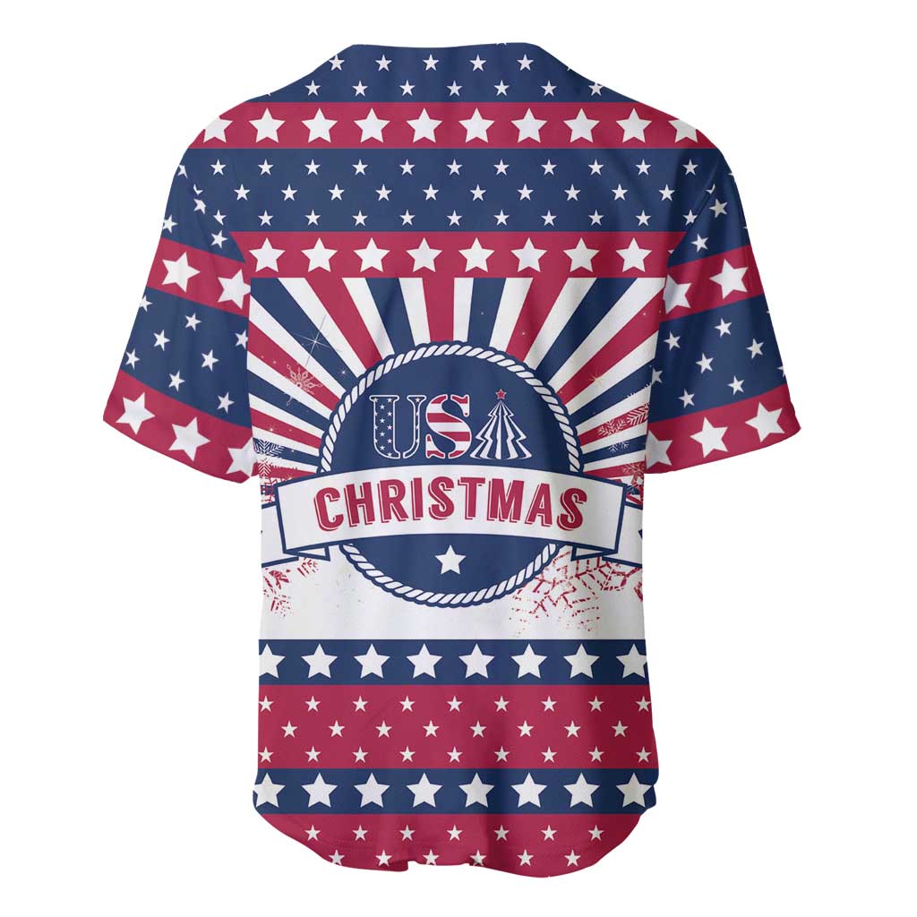 USA Christmas Baseball Jersey The Stars and Stripes Xmas Style - Wonder Print Shop