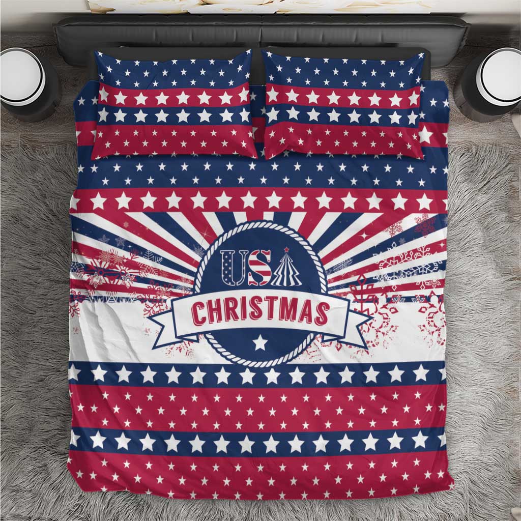 USA Christmas Bedding Set The Stars and Stripes Xmas Style - Wonder Print Shop