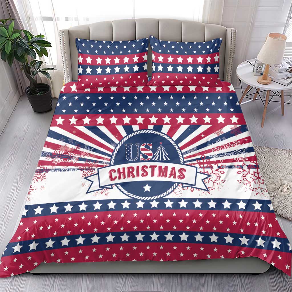 USA Christmas Bedding Set The Stars and Stripes Xmas Style - Wonder Print Shop