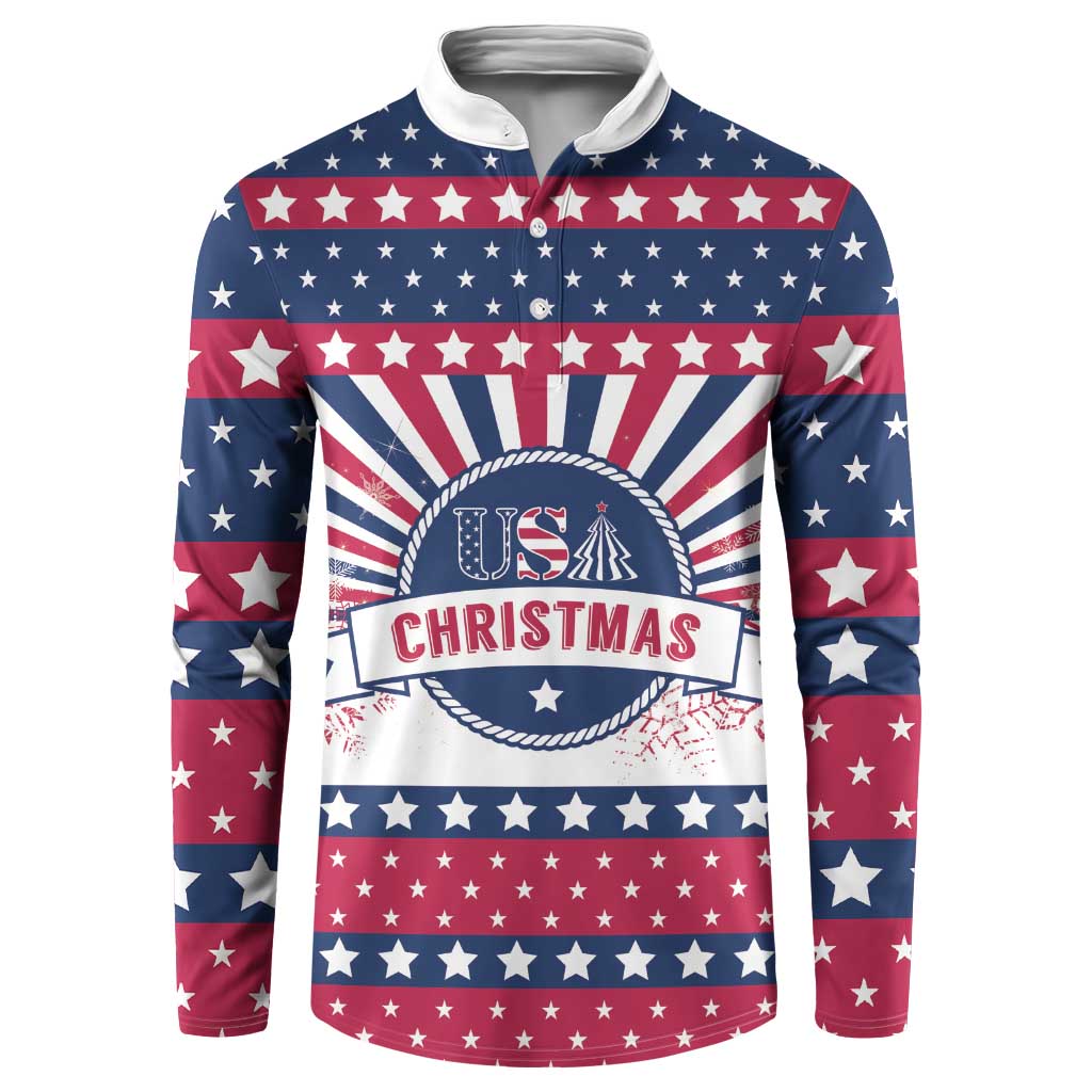 USA Christmas Button Sweatshirt The Stars and Stripes Xmas Style - Wonder Print Shop