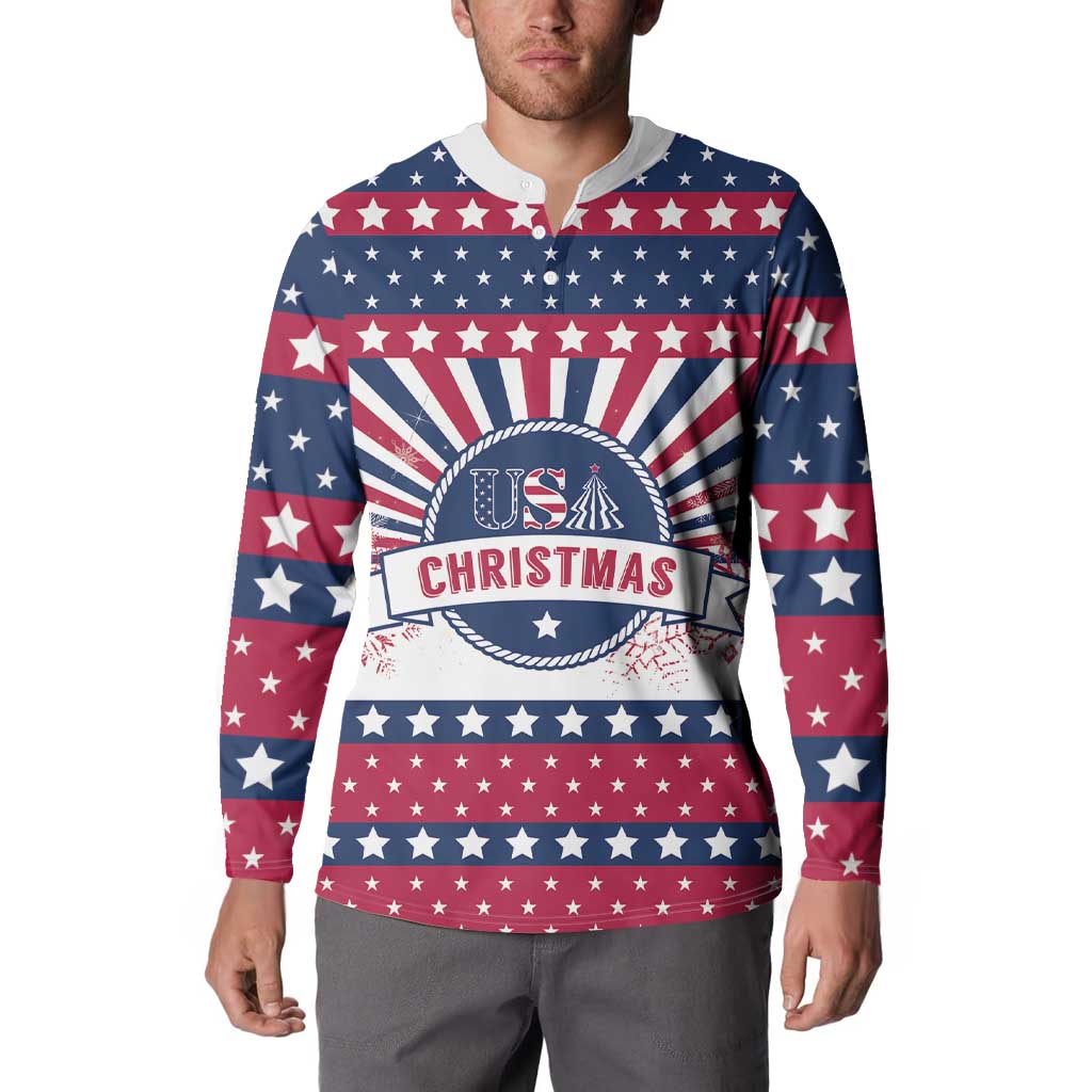 USA Christmas Button Sweatshirt The Stars and Stripes Xmas Style - Wonder Print Shop
