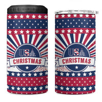 USA Christmas 4 in 1 Can Cooler Tumbler The Stars and Stripes Xmas Style - Wonder Print Shop