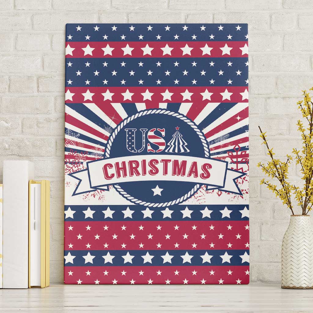 USA Christmas Canvas Wall Art The Stars and Stripes Xmas Style - Wonder Print Shop
