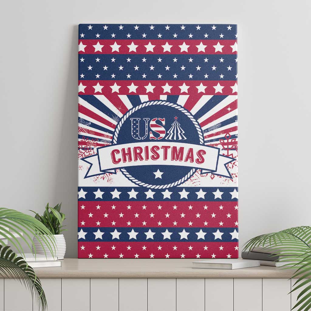 USA Christmas Canvas Wall Art The Stars and Stripes Xmas Style - Wonder Print Shop
