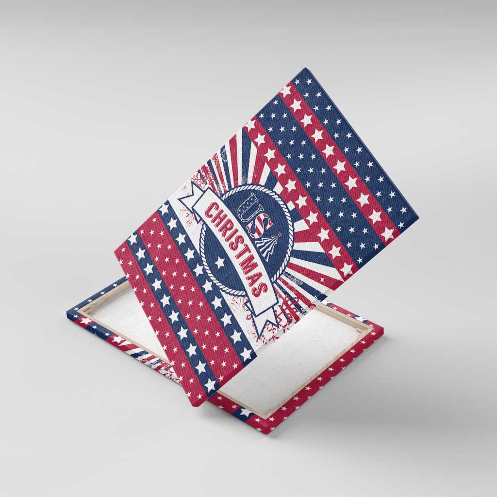 USA Christmas Canvas Wall Art The Stars and Stripes Xmas Style - Wonder Print Shop