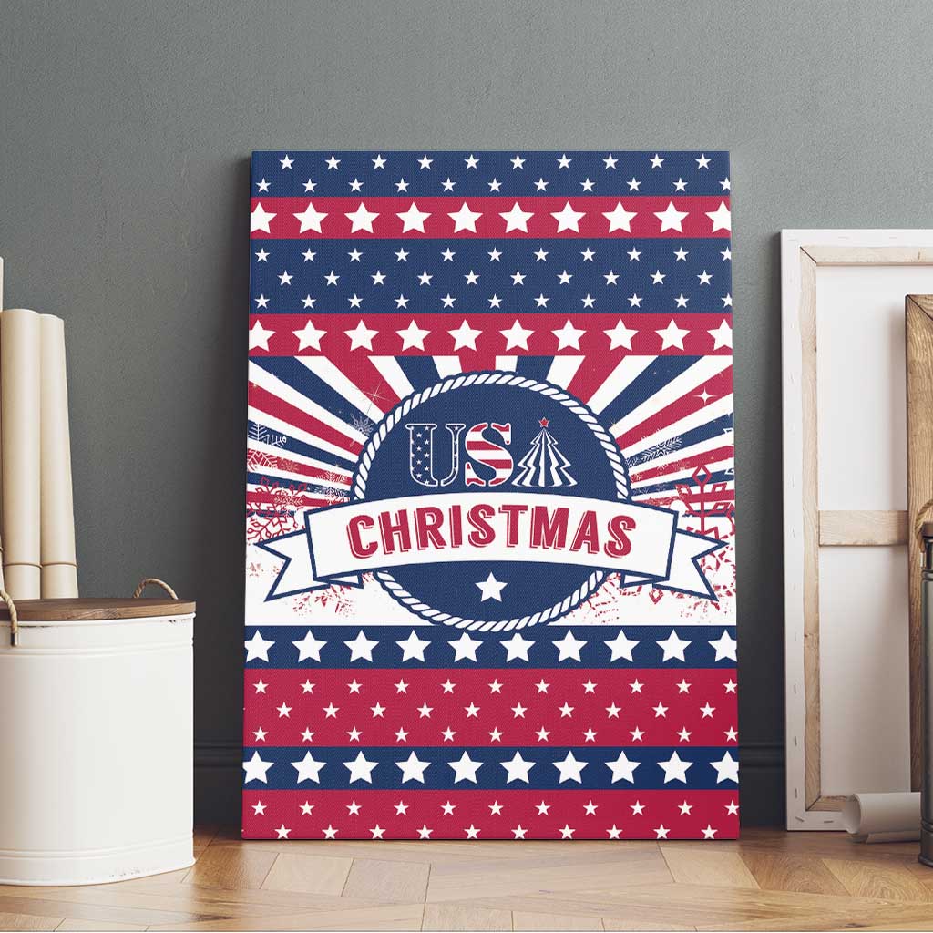 USA Christmas Canvas Wall Art The Stars and Stripes Xmas Style - Wonder Print Shop