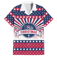 USA Christmas Family Matching Off The Shoulder Long Sleeve Dress and Hawaiian Shirt The Stars and Stripes Xmas Style - Wonder Print Shop