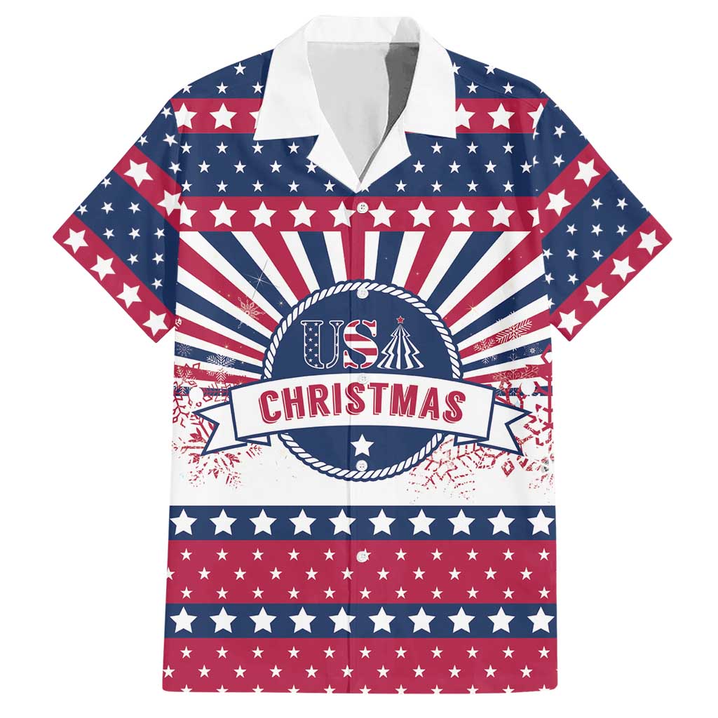 USA Christmas Hawaiian Shirt The Stars and Stripes Xmas Style - Wonder Print Shop