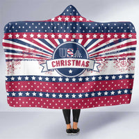 USA Christmas Hooded Blanket The Stars and Stripes Xmas Style