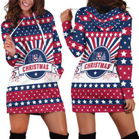 USA Christmas Hoodie Dress The Stars and Stripes Xmas Style - Wonder Print Shop