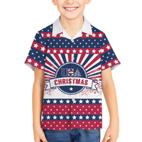 USA Christmas Kid Hawaiian Shirt The Stars and Stripes Xmas Style - Wonder Print Shop