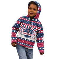 USA Christmas Kid Hoodie The Stars and Stripes Xmas Style - Wonder Print Shop