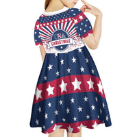 USA Christmas Kid Short Sleeve Dress The Stars and Stripes Xmas Style - Wonder Print Shop