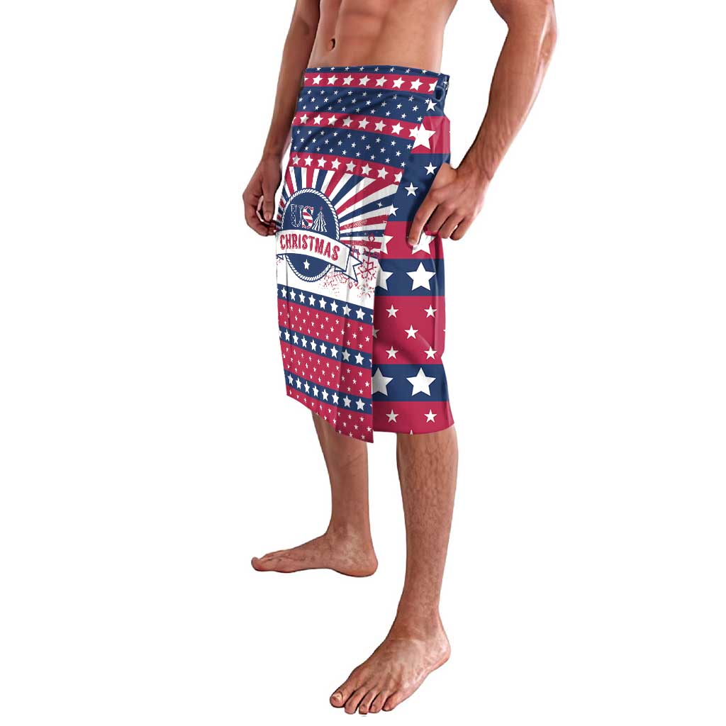 USA Christmas Lavalava The Stars and Stripes Xmas Style - Wonder Print Shop