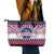 USA Christmas Leather Tote Bag The Stars and Stripes Xmas Style - Wonder Print Shop