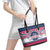 USA Christmas Leather Tote Bag The Stars and Stripes Xmas Style - Wonder Print Shop