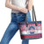 USA Christmas Leather Tote Bag The Stars and Stripes Xmas Style - Wonder Print Shop