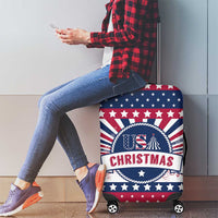 USA Christmas Luggage Cover The Stars and Stripes Xmas Style - Wonder Print Shop