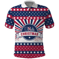 USA Christmas Polo Shirt The Stars and Stripes Xmas Style - Wonder Print Shop