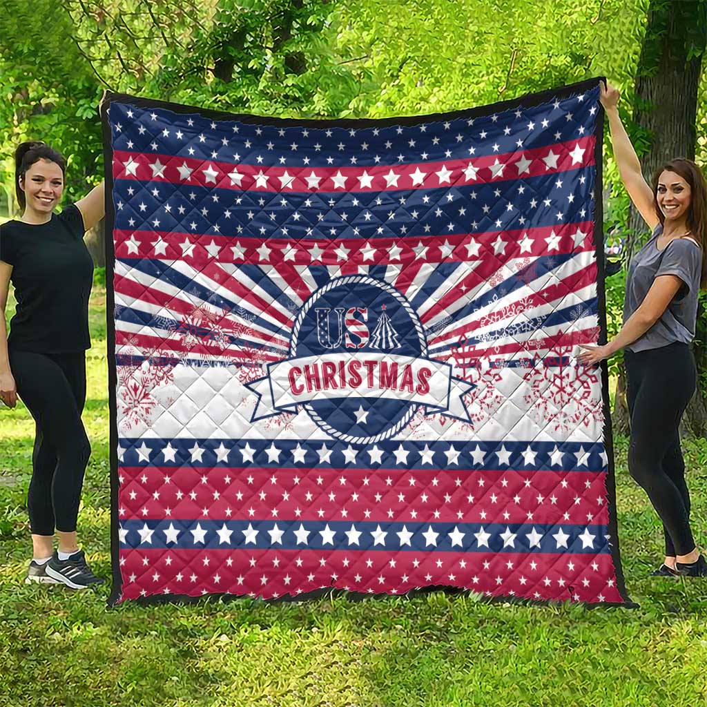 USA Christmas Quilt The Stars and Stripes Xmas Style - Wonder Print Shop