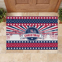 USA Christmas Rubber Doormat The Stars and Stripes Xmas Style - Wonder Print Shop