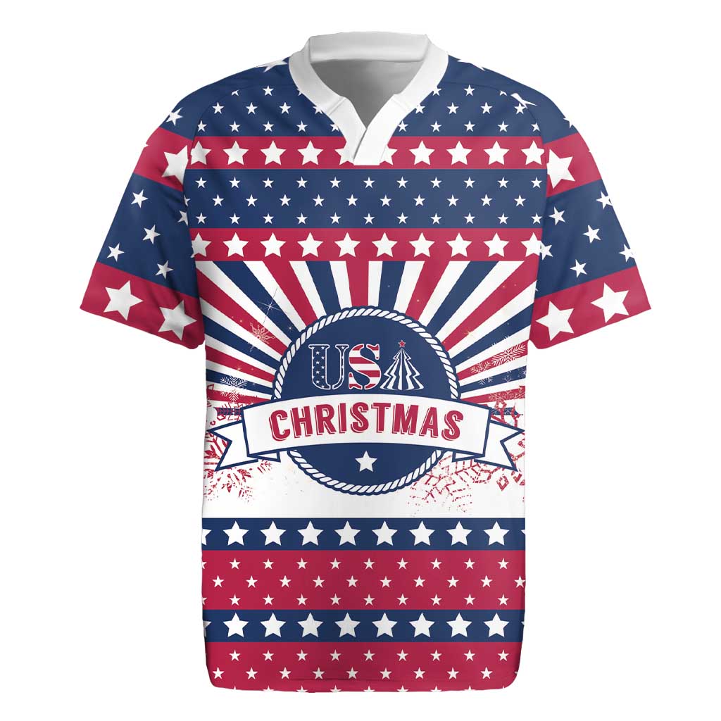 USA Christmas Rugby Jersey The Stars and Stripes Xmas Style - Wonder Print Shop