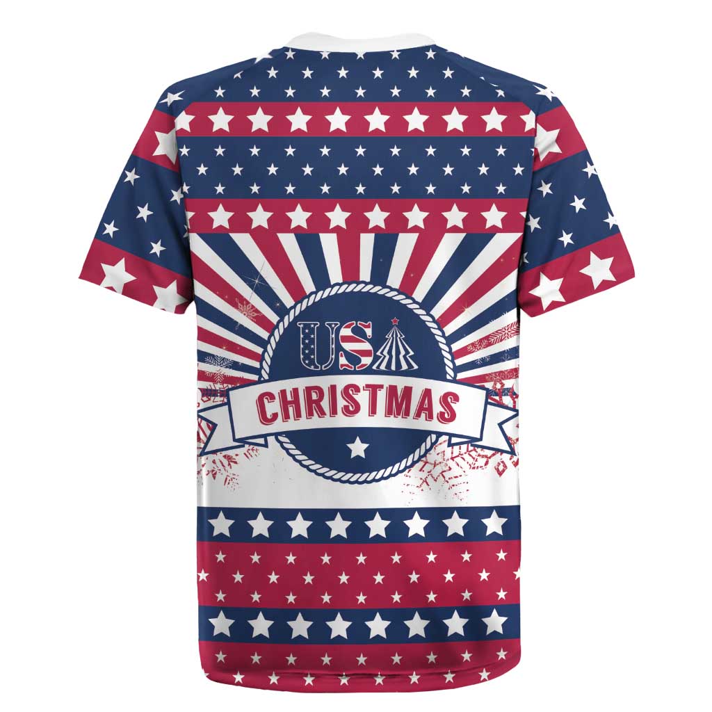 USA Christmas Rugby Jersey The Stars and Stripes Xmas Style - Wonder Print Shop